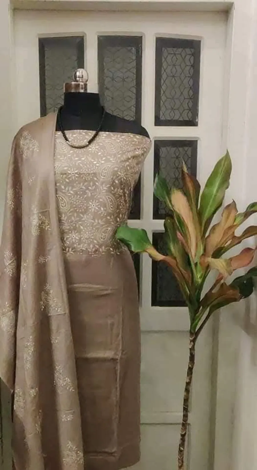 Classic Linen Embroidered Dress Material