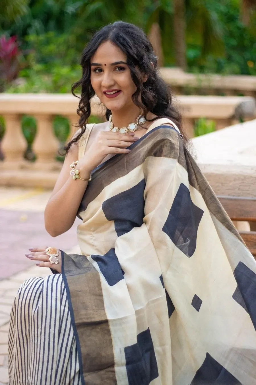 Semi Tussar Silk with Rich Kalamkari Print Saree