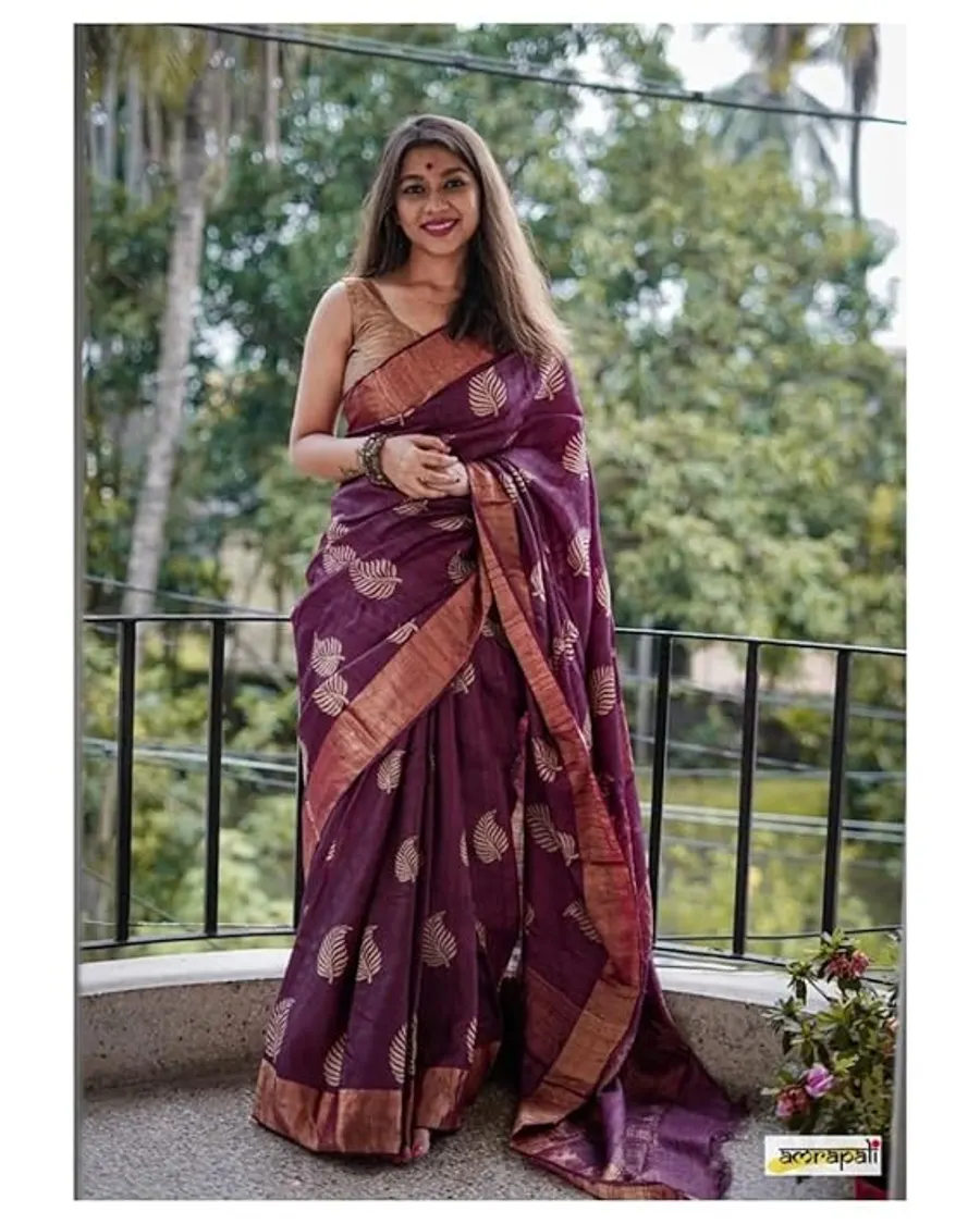 Exquisite Tussar Silk Saree with Luxurious Zari Border, Rich Pallu, and Blouse Piece