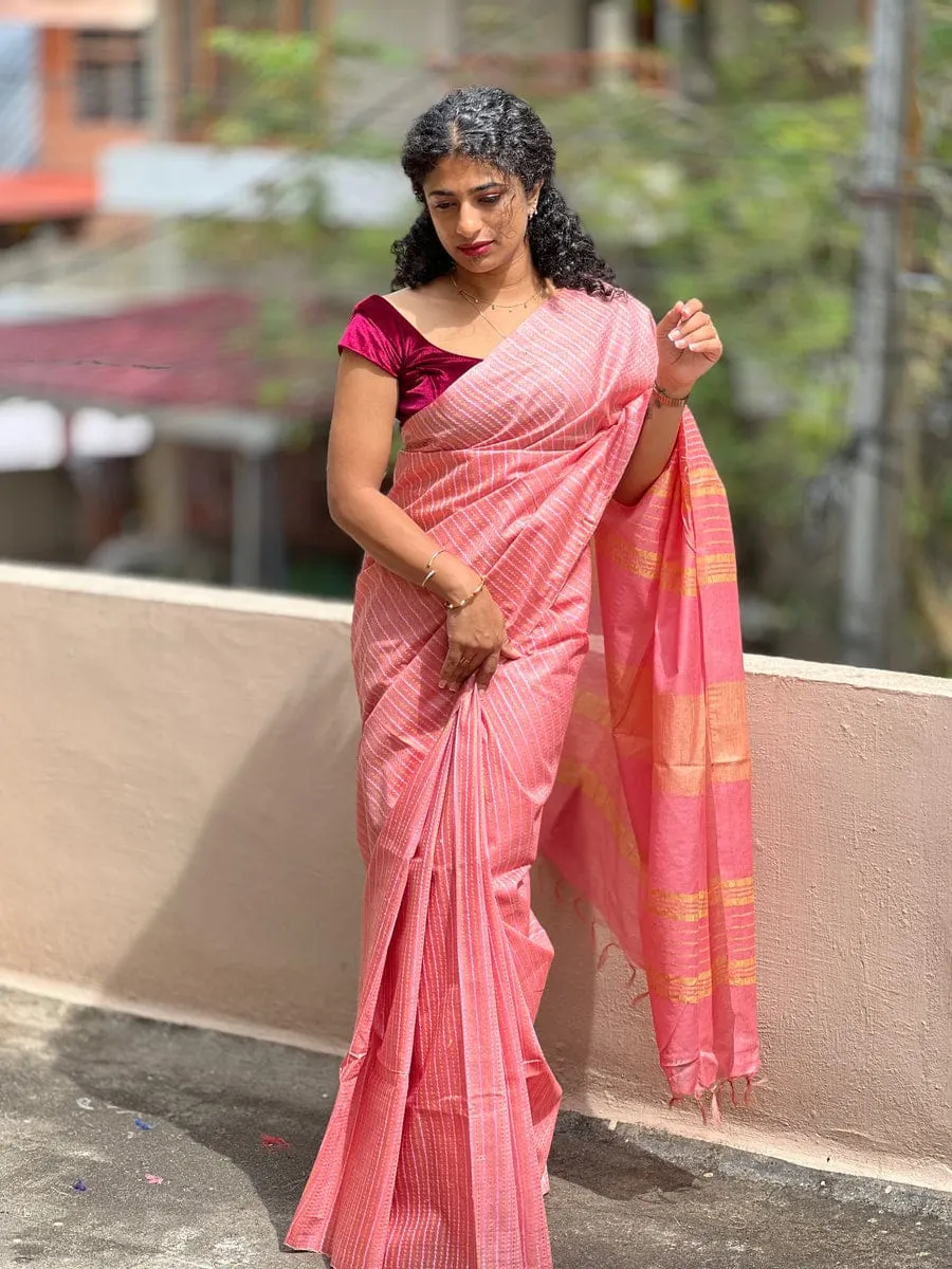 Elegant Kota Silk Saree with Bold Zig Zag Print