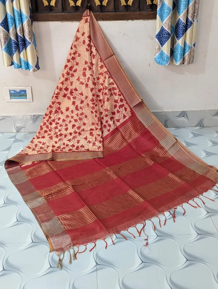 Crafted Jaisree Silk Screen Print Saree