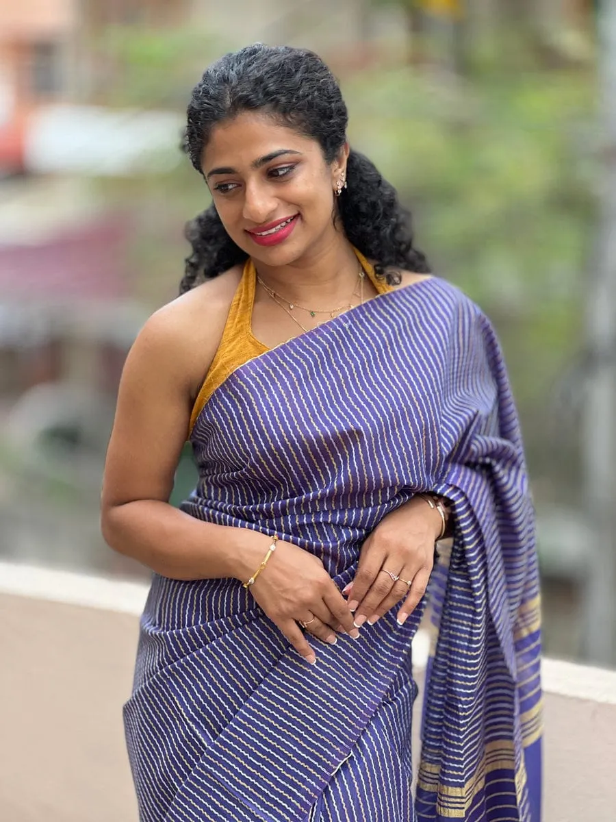 Elegant Kota Silk Saree with Bold Zig Zag Print