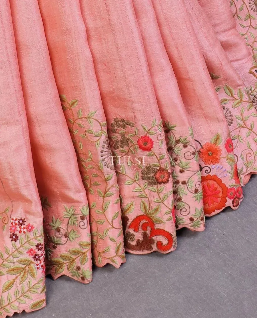 Handcrafted Elegance: Full Embroidered Tussar Munga Silk