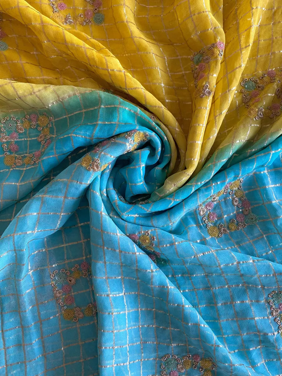 Pure Viscose Chiffon Sarees With Zari Chex Weaving