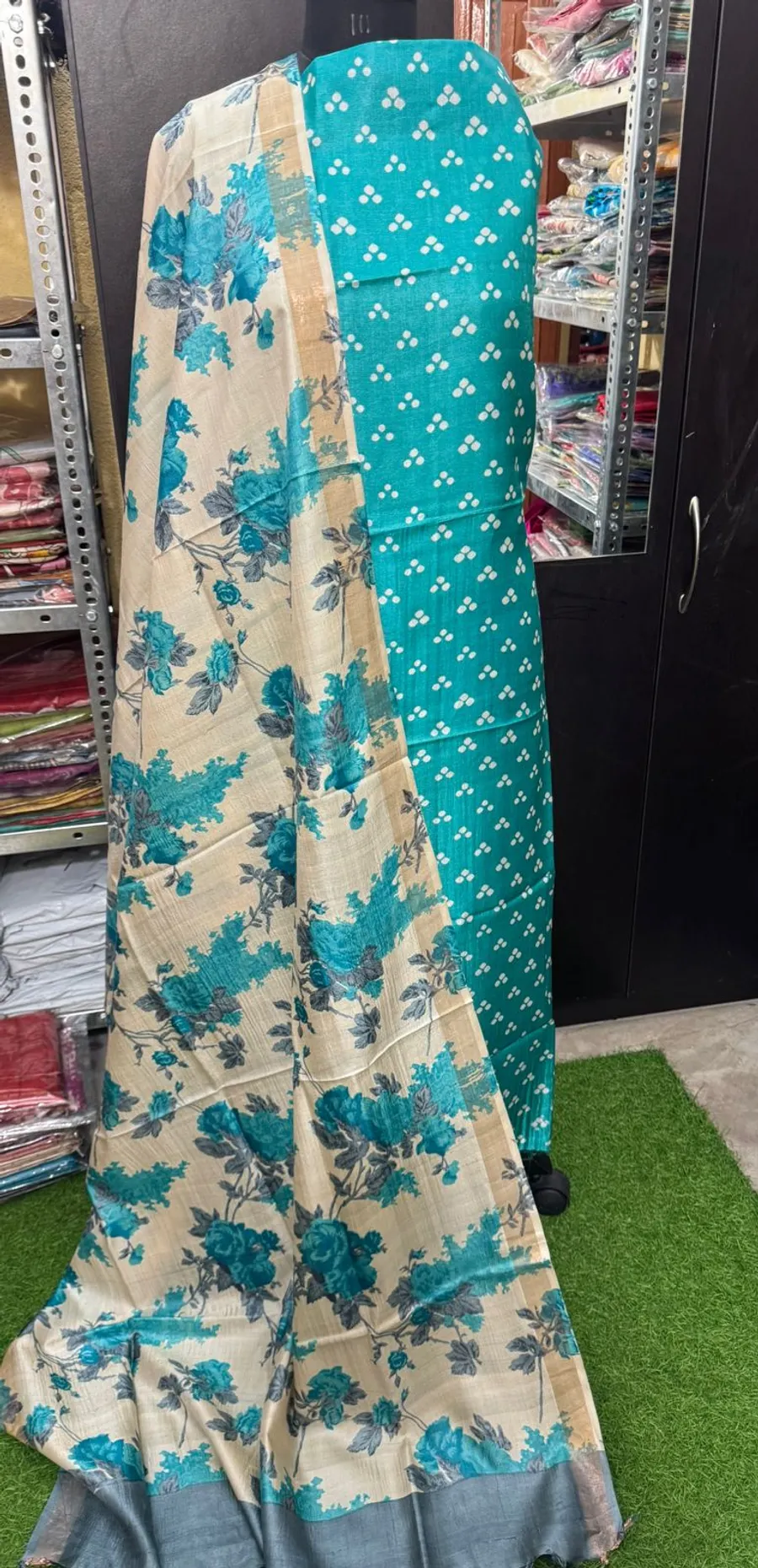  Whispering Weaves Tussar Top & Duppatta