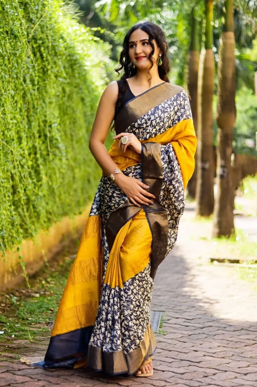 Dream Flare Kalamkari Tussar Silk Saree