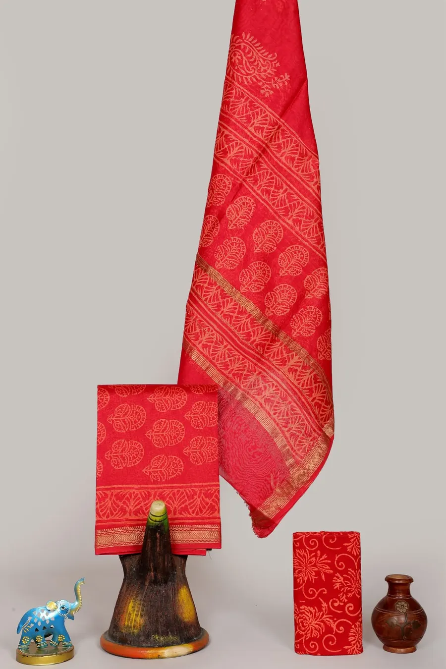 Hand Block Printed Maheshwari Silk Salwar - Exquisite Indian Fashion