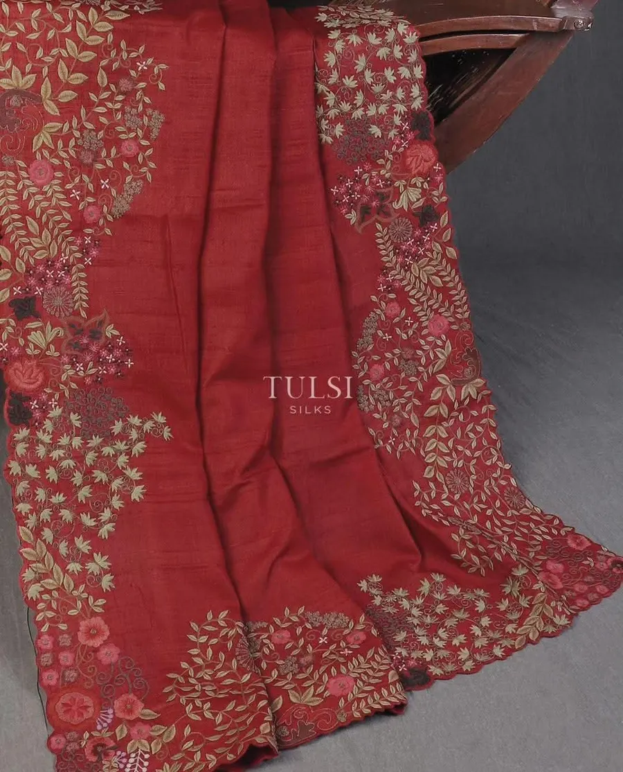 Exquisite Full Body Embroidered Tussar Munga Silk with Fine Detailing