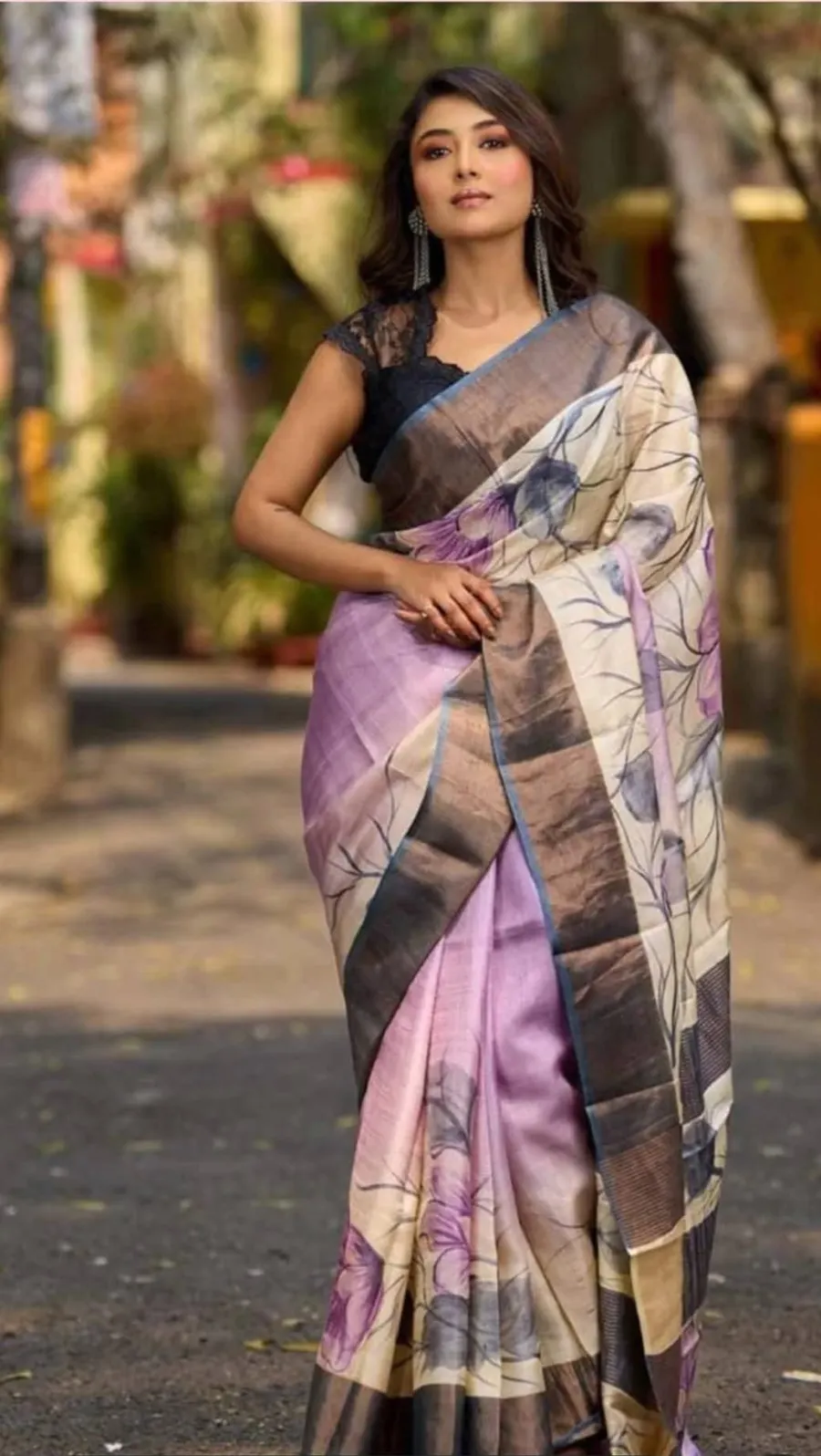 Exclusive  Varnika Pure Tussar Silk Handpainted Saree