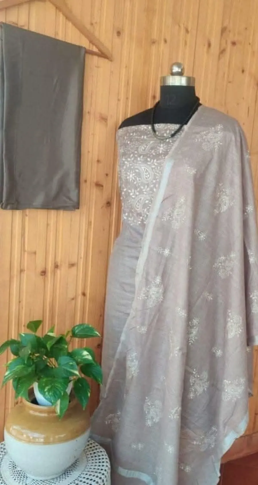 Classic Linen Embroidered Dress Material