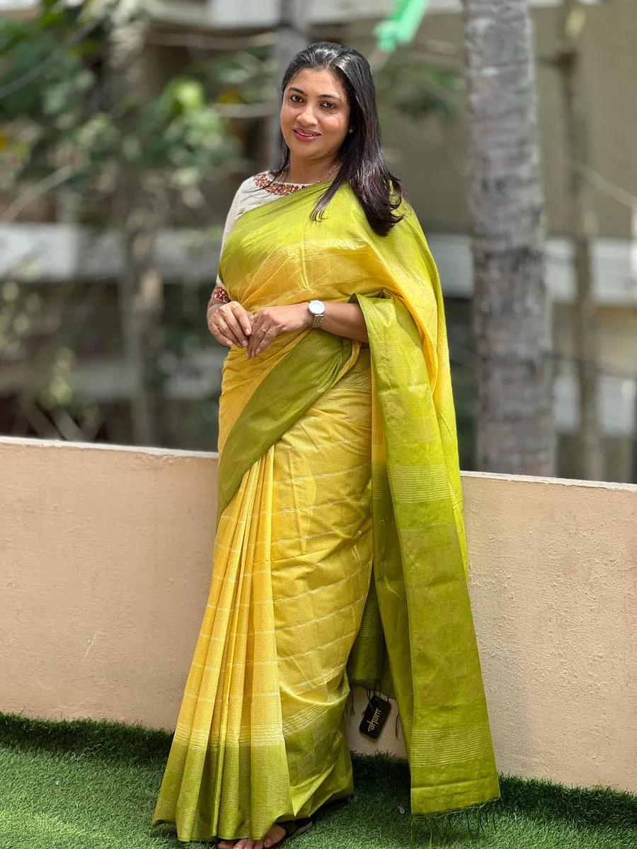 Elegant Dupion Silk Saree with Contemporary Square Check Design