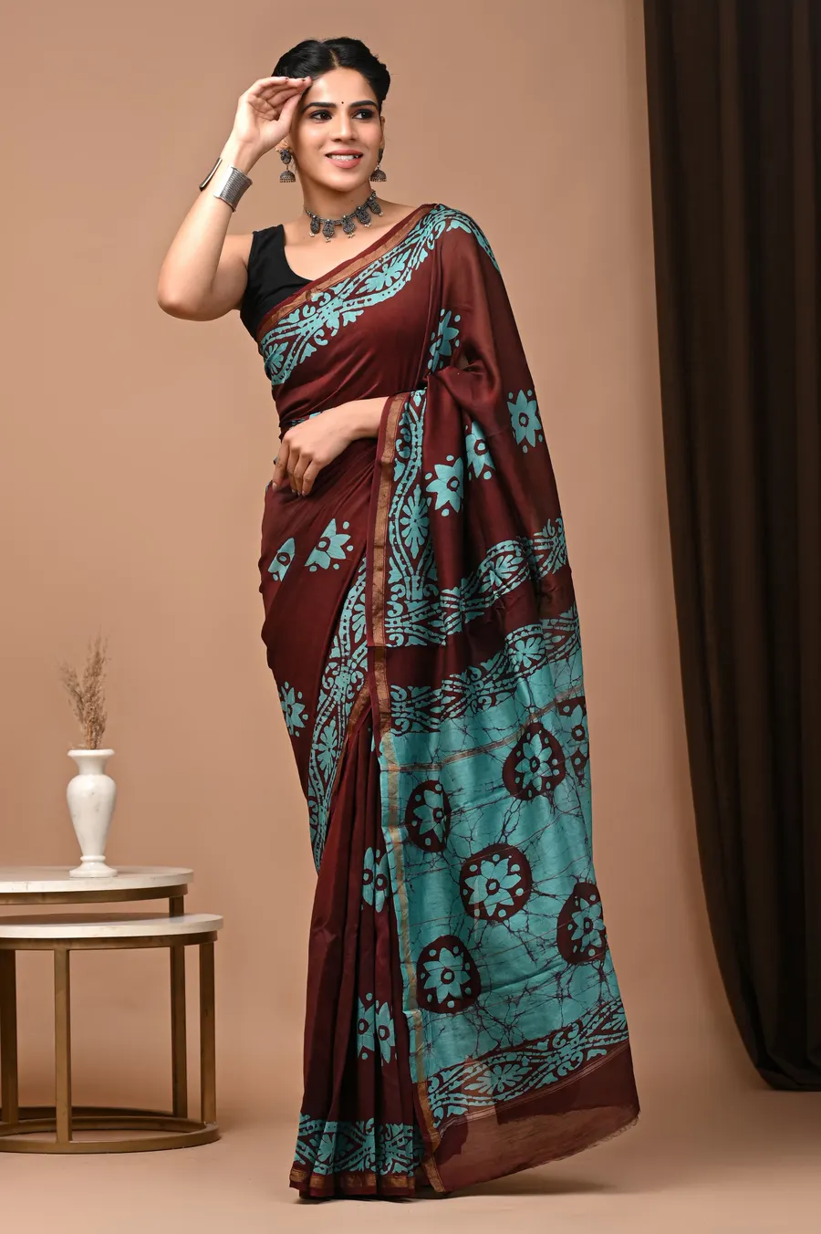 Premium Ajrakh Chanderi Cotton Sarees
