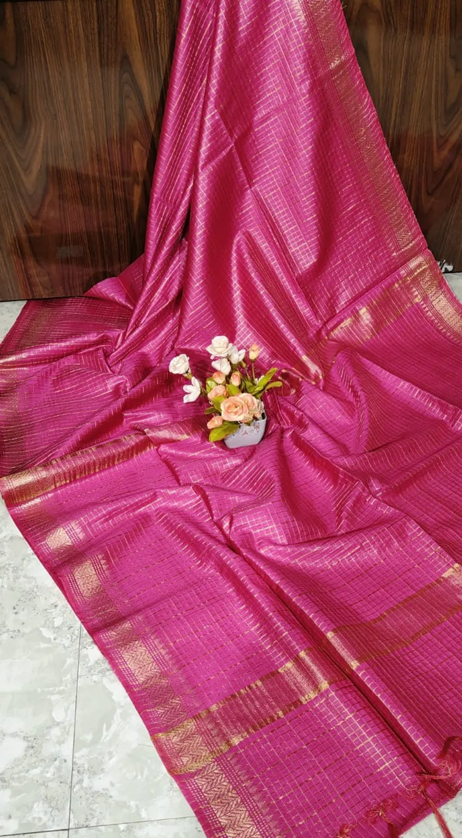 Lightweight Kota Silk Saree with Zari Border