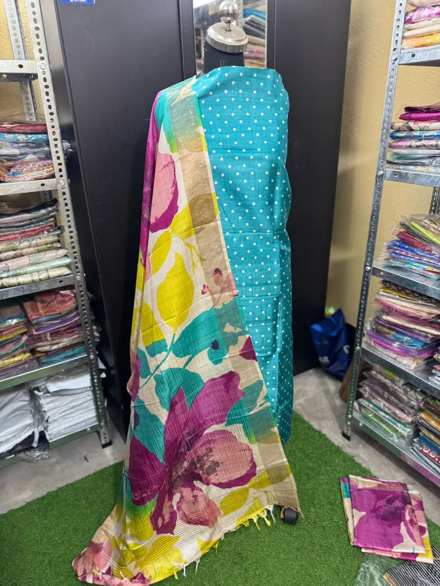  Whispering Weaves Tussar Top & Duppatta