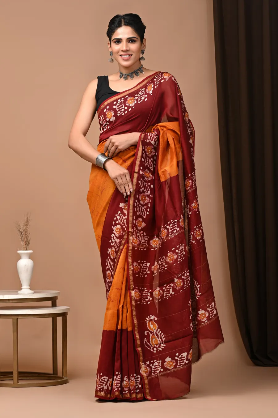 Premium Ajrakh Chanderi Cotton Sarees