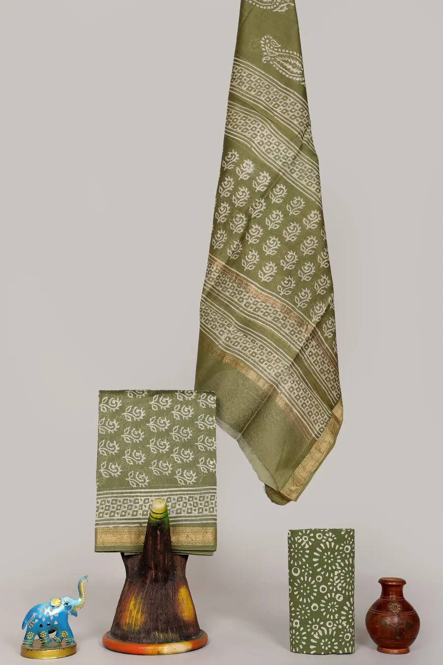 Hand Block Printed Maheshwari Silk Salwar - Exquisite Indian Fashion