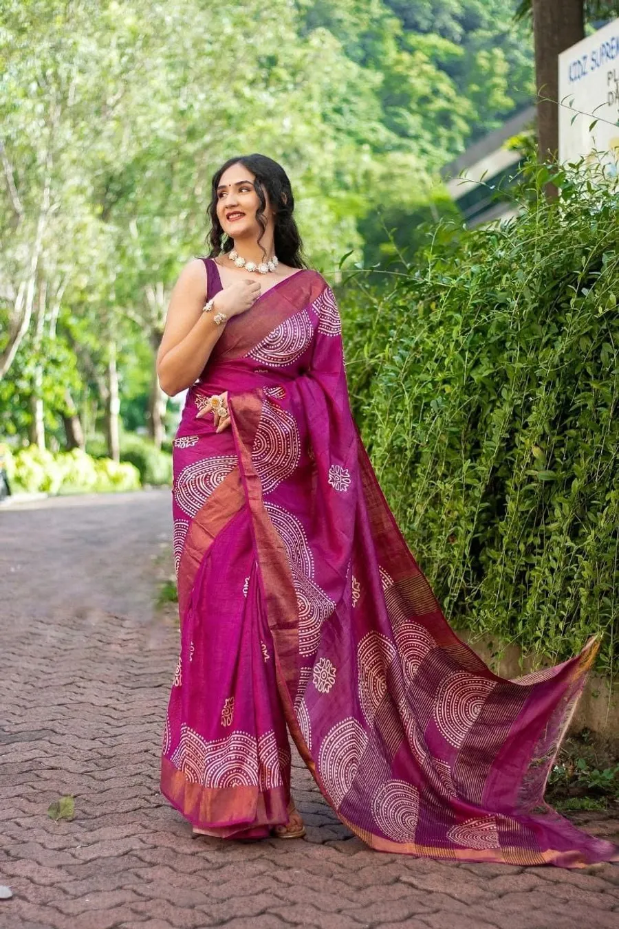 Semi Tussar Silk with Rich Kalamkari Print Saree