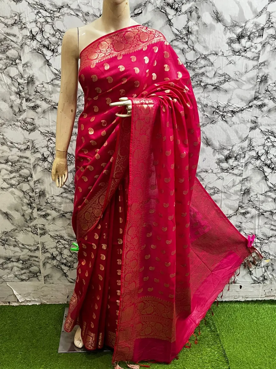 Soft Kota Stepple Saree with Banarasi Jacquard Woven Designs & Elegant Finish