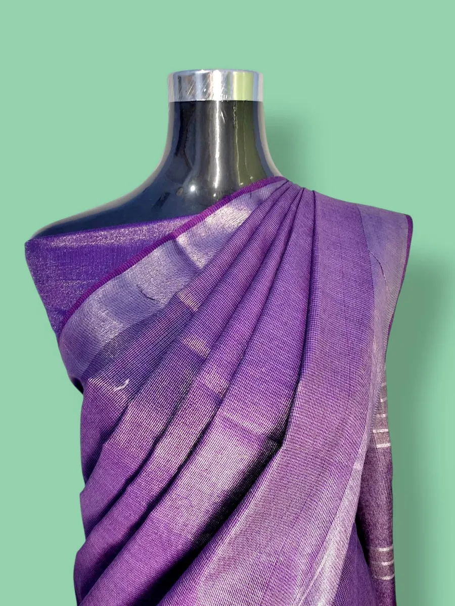 Luxe Tissue Viscose Saree with Intricate Thread & Zari Embroidery