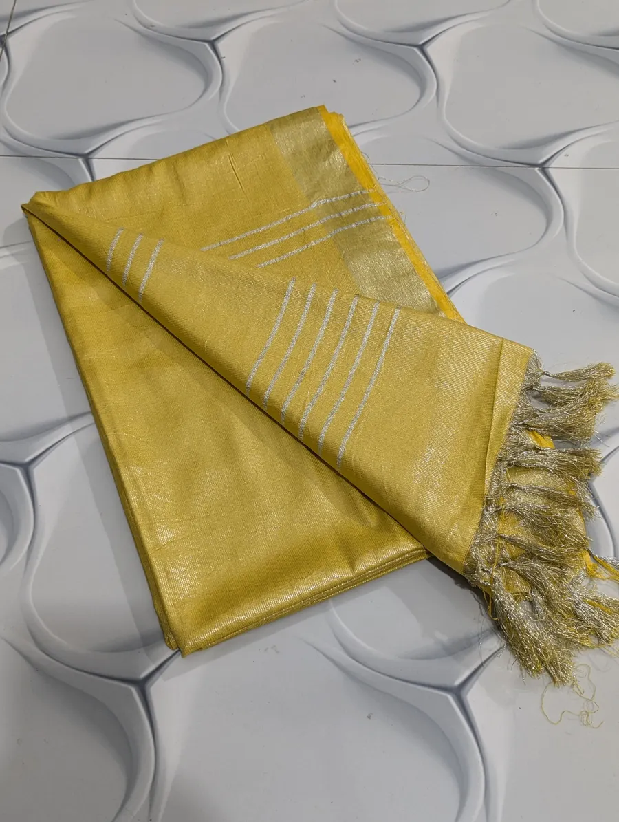 Tissue Viscose Saree with Intricate Thread & Zari Embroidery