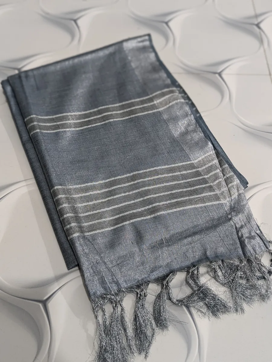 Tissue Viscose Saree with Intricate Thread & Zari Embroidery