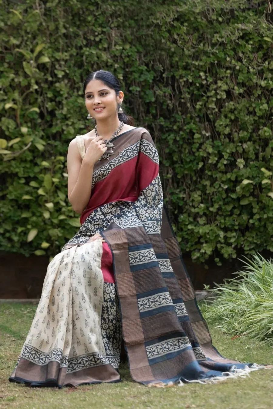 Dream Flare Kalamkari Tussar Silk Saree