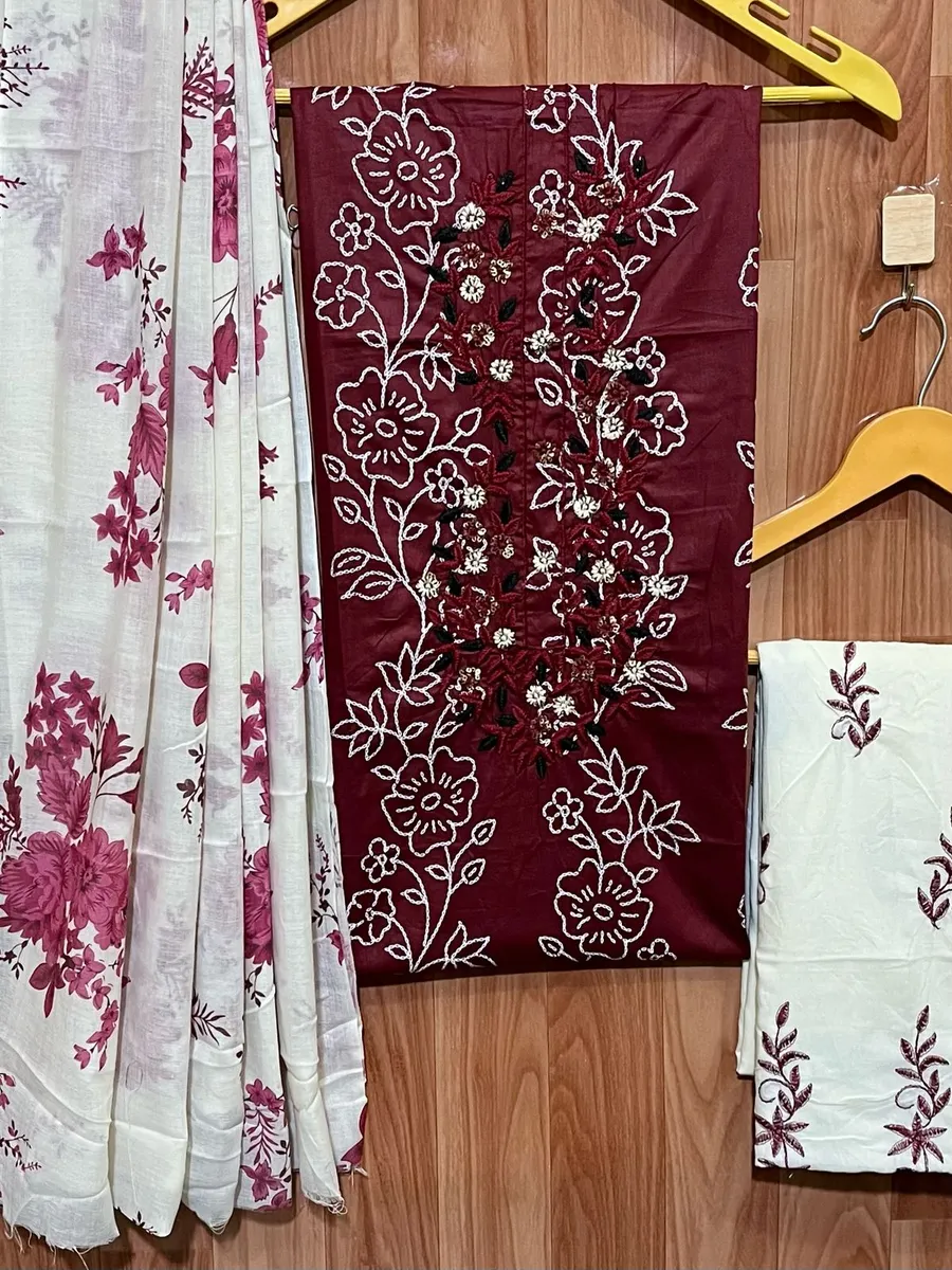 Pure Cotton With Beautiful Neck Embroidery Work Cotton Salwar