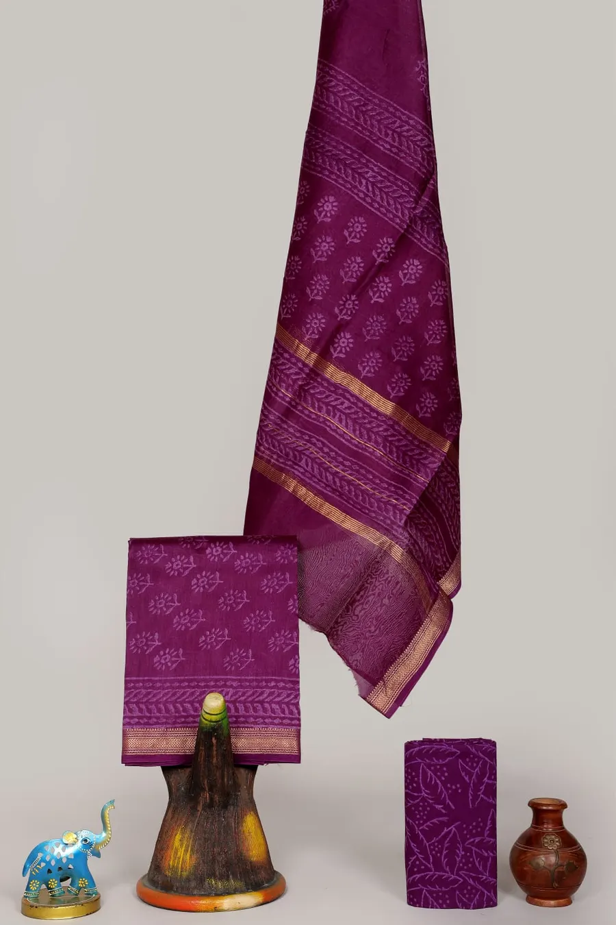 Hand Block Printed Maheshwari Silk Salwar - Exquisite Indian Fashion