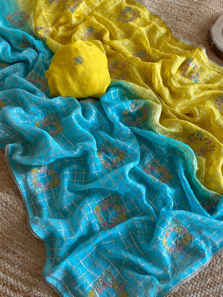 Pure Viscose Chiffon Sarees With Zari Chex Weaving